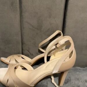 Elegant Beige Strappy Women's Heels